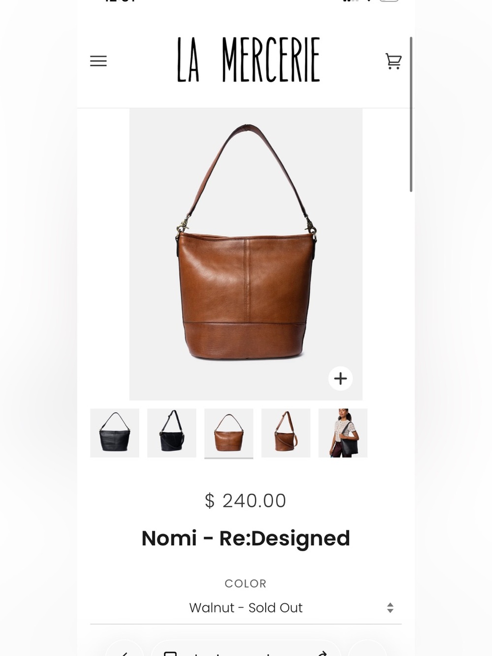 Re:Designed Nomi Leather Knitting Bag Walnut NWT plus extra leather pouch FREE
